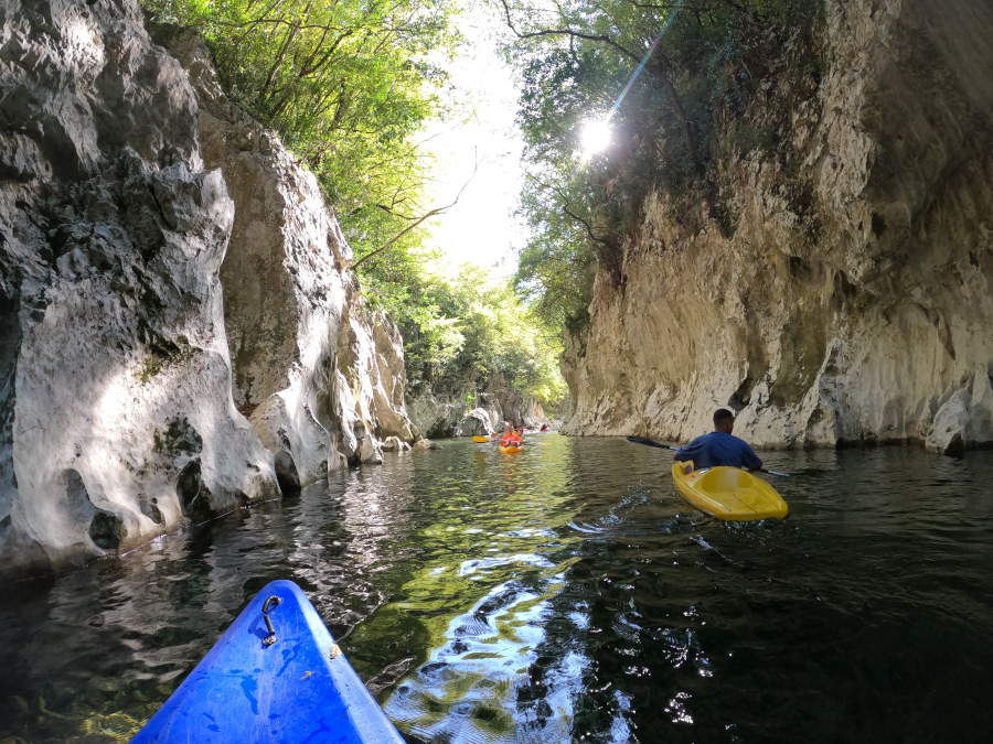 Canoe nella Gole del Calore di Felitto