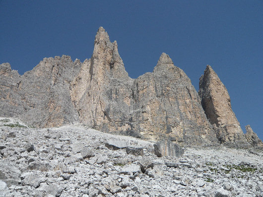Vista sud delle Tre Cime di Lavaredo