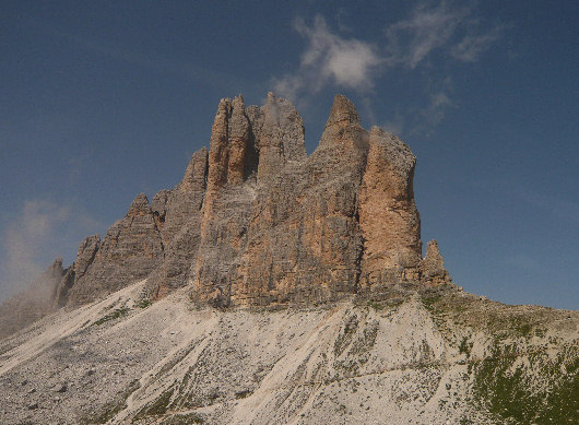 Le Tre Cime di Lavaredo viste dal rifugio Lavaredo