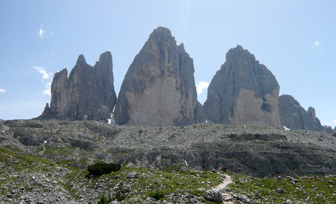 Vista nord delle Tre Cime di Lavaredo