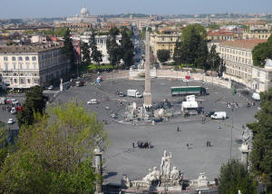 Roma Piazza del Popolo con obelisco Flaminio