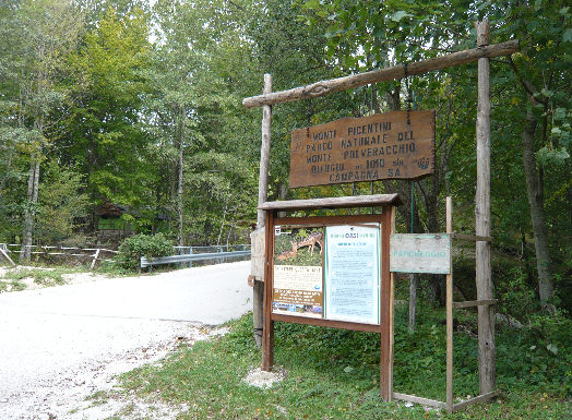 Ingresso all'Oasi WWF di Monte Polveracchio
