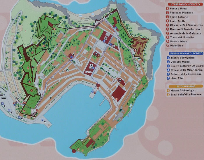 Cartina turistica di Portoferraio