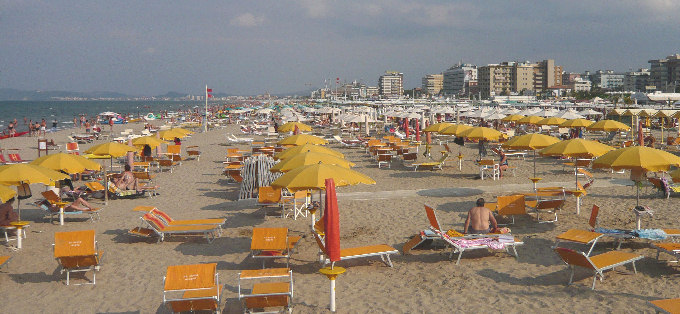 Una delle spiagge di Riccione