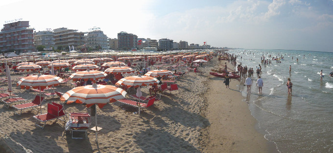 Una delle spiagge di Riccione