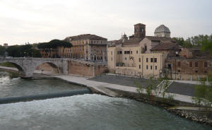 Veduta dell'isola Tiberina di Roma