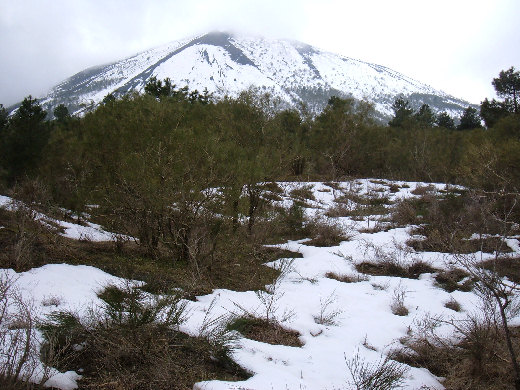 Cono del Vesuvio innevato